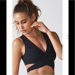 Fabletics Adelaide black mesh back sports bra